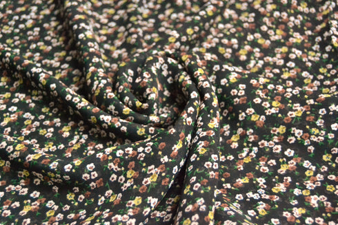 Georgette Floral Print - Black